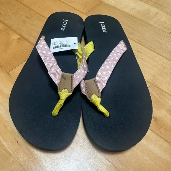 J.Crew Black and Pink Polka Dot Sandals - Picture 2 of 6